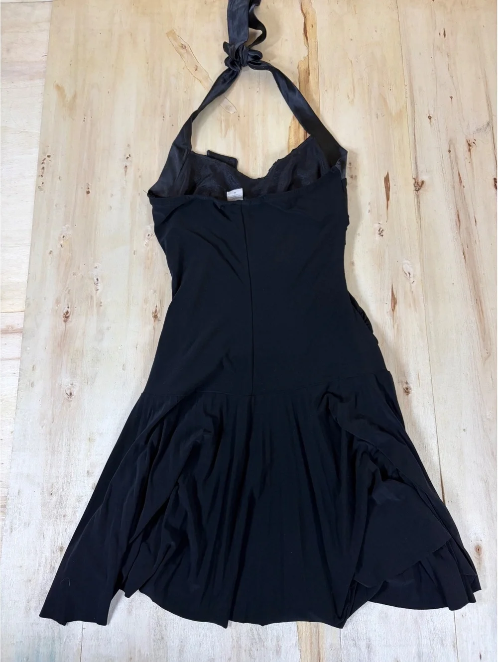 Vintage Y2K Taboo Black Clubwear Dress - Ruched Rhinestone Halter Size M